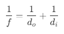 Focal length formula